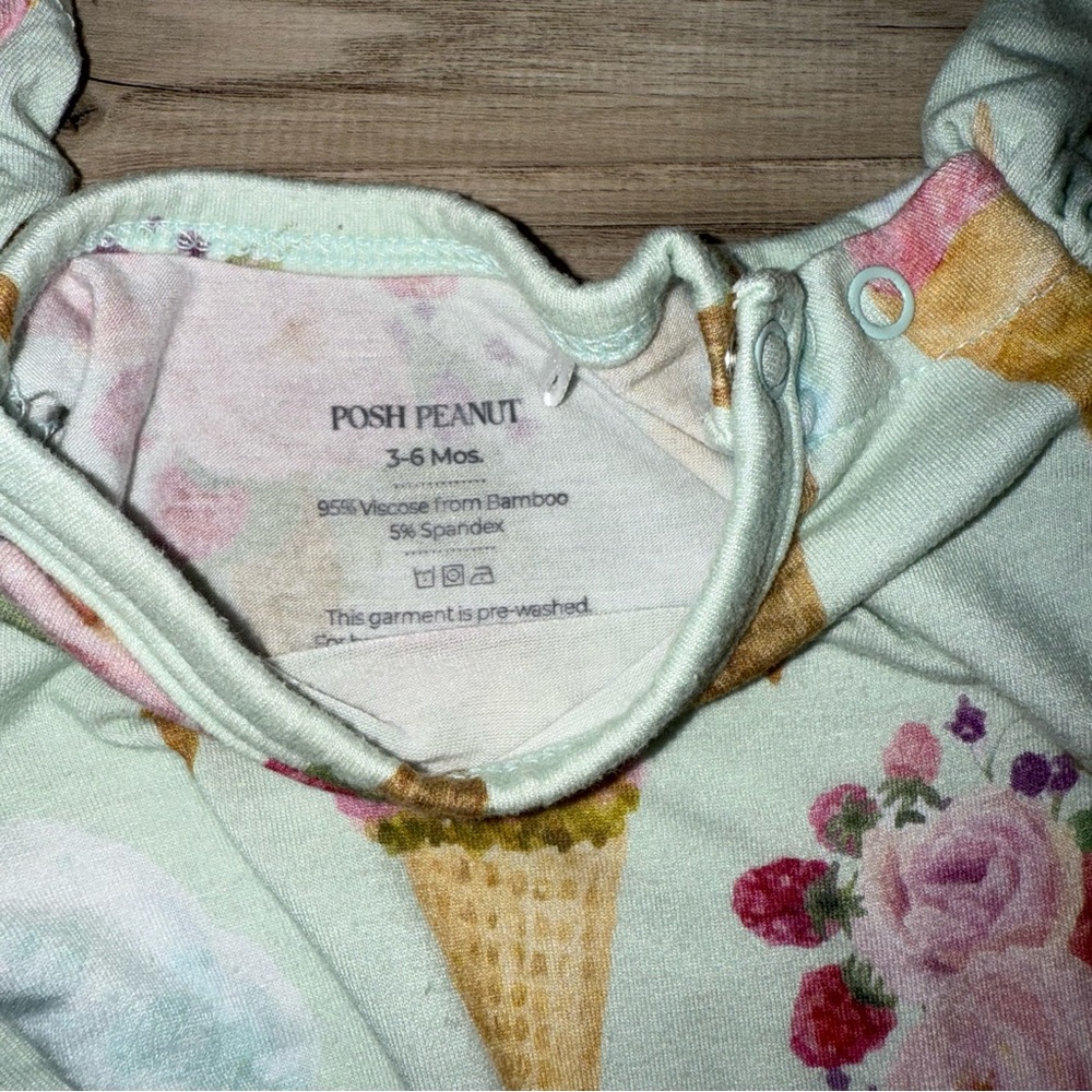 Posh Peanut Sophia Ice Cream Romper 3-6 months bamboo - Picture 4 of 5
